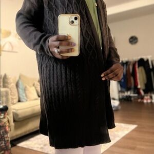 Chico ‘s cardigan  expresso 45 % nylon 39 rayon 9% wool 7% cashmere so soft